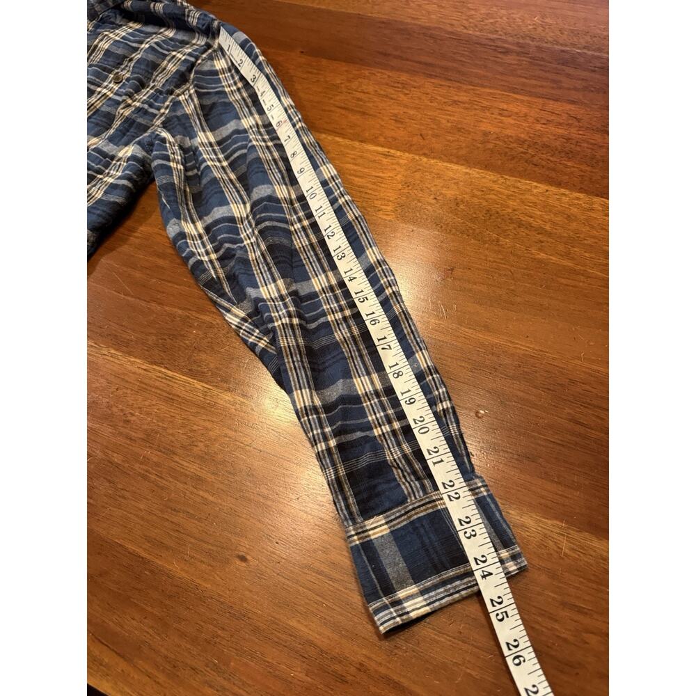 Medium Kuhl Cotton Blue Plaid Long Sleeve Button Up Shirt - Picture 9 of 10
